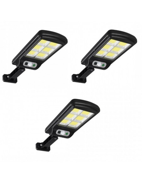 Set 3 x Lampa solara de strada LED cu telecomanda