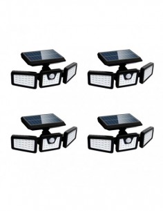 Set 4 x lampi solare triple, pentru exterior, cu senzor de