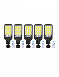 Set 5 x Lampi Solare de Perete cu 72 LED-uri COB, 50W, 3 Moduri