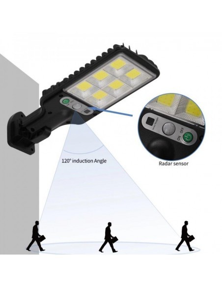 Set 5 x Lampi Solare de Perete cu 72 LED-uri COB, 50W, 3 Moduri