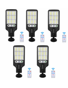 Set 5 x Lampi Solare de Perete cu 72 LED-uri, 50W, 3 Moduri de