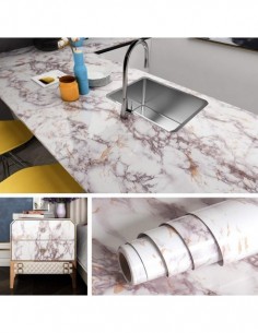 Set 2 x Autocolant autoadeziv tip marmura, 61X200 cm, diverse 2