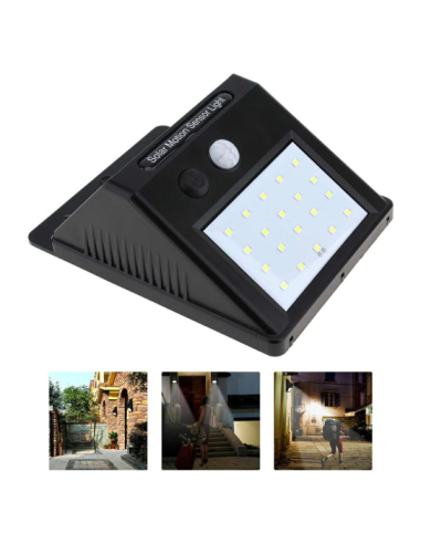 Set 10 lampi ULTRA 30 LED cu panou solar si senzor de miscare