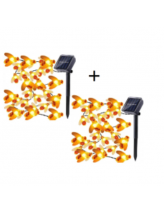 Set 2 x Instalatie solara albinute, 50 led-uri