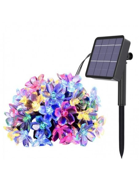 Set 2 x Instalatie solara floricele gheata, 50 led-uri