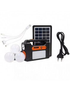 Kit solar cu lanterna EP-393, mp3, radio si 3 becuri
