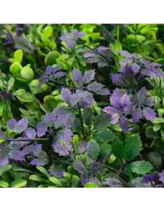 Gard artificial cu iarba si floricele mov 40x60cm 2