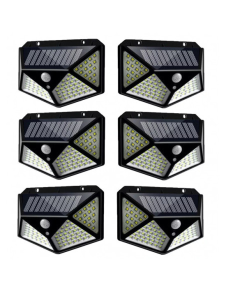 Set 6 lampi solare cu senzor de miscare, 100 LED-uri si 3