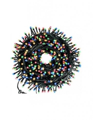 Instalatie LED rola, 50m, 300 LED-uri mari tip diamant, diverse