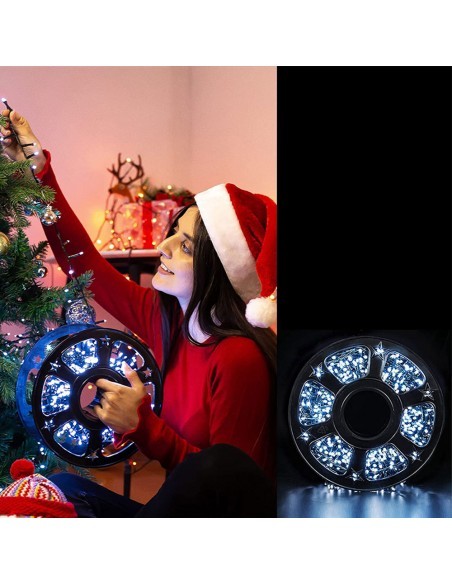 Instalatie LED rola, 50m, 300 LED-uri mari tip diamant, diverse