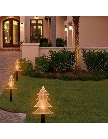 Instalatie solara cu 5 braduti decorativi pentru gradina