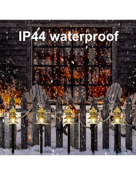 Instalatie solara cu 5 braduti decorativi pentru gradina