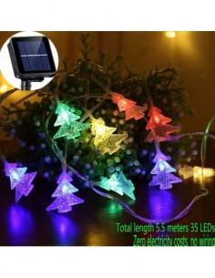 Instalatie solara cu braduti, multicolor 5 m