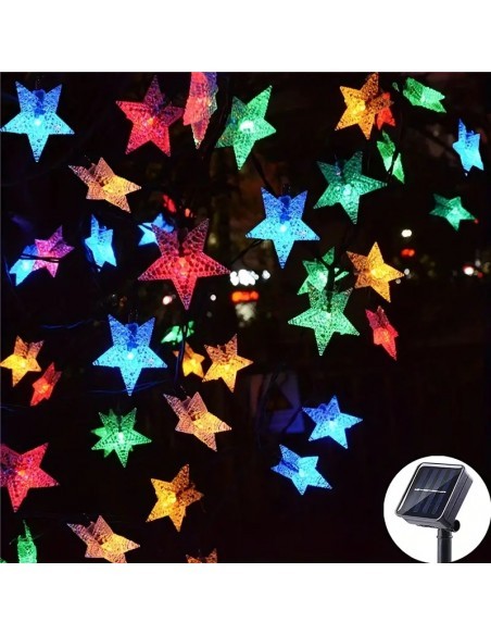 1+1 Instalatie solara 50 LED stelute, multicolor