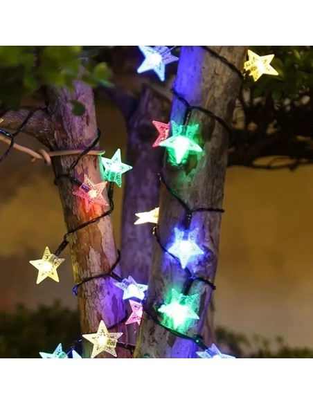 1+1 Instalatie solara 50 LED stelute, multicolor