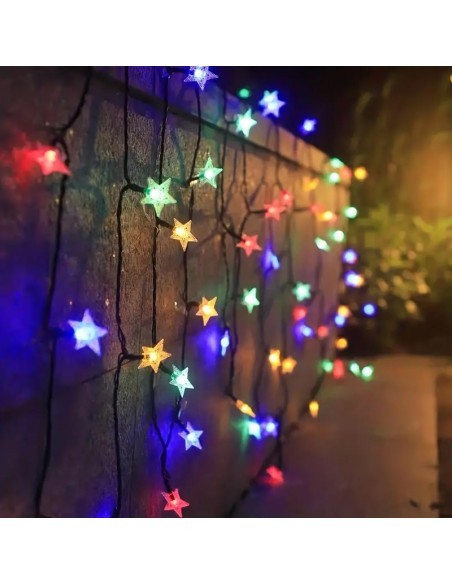 1+1 Instalatie solara 50 LED stelute, multicolor