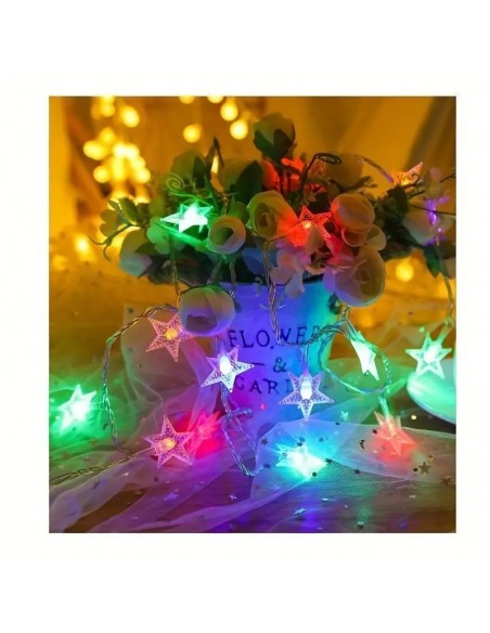 1+1 Instalatie solara 50 LED stelute, multicolor