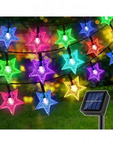 1+1 Instalatie solara 50 LED stelute, multicolor
