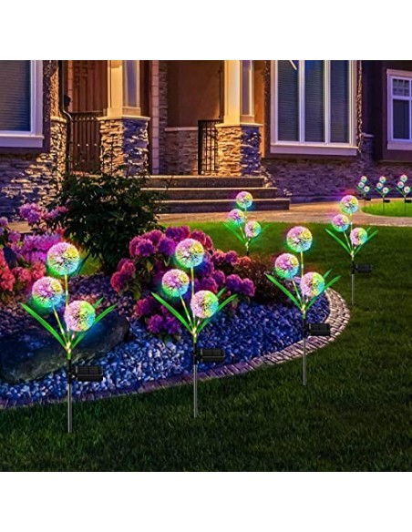 Set 2 x Lampa solara papadie, decoratiune gradina