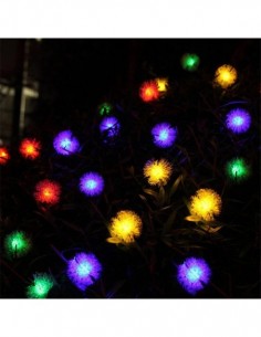 Instalatie solara tip snowball cu 50 leduri multicolor