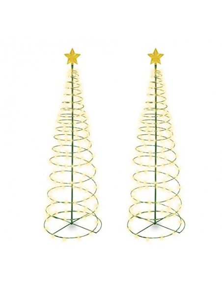 Decoratiune solara Brad cu stea, 85cm, alb cald