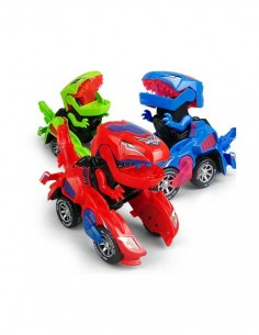 Masinuta cu sunete si lumini ce se transforma in dinozaur