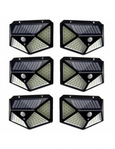 Set 6 lampi solare cu senzor de miscare, 100 LED-uri si 3