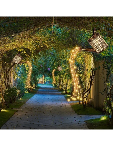 Set 2 x Stropitoare solara cu lumini pentru gradina Set 2 x Stropitoare solara cu lumini pentru gradina