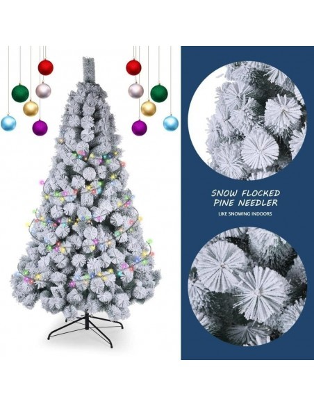 Brad artificial cu aspect nins, 120cm, deluxe, zapada, suport