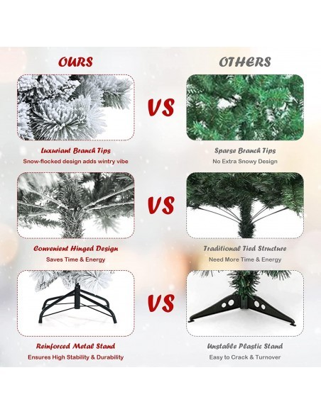 Brad artificial cu aspect nins, 150cm, deluxe, zapada, suport