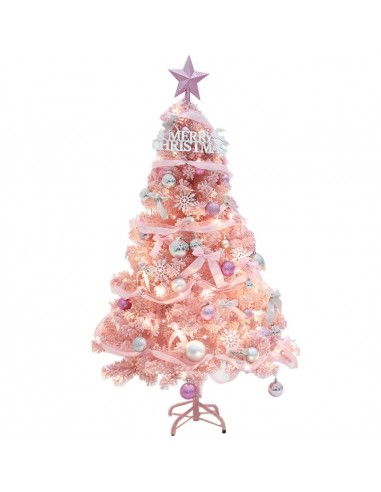 Brad de Craciun pin nins cu suport inclus 1,8 m culoare roz