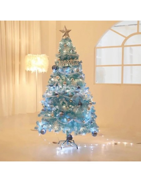 Brad de Craciun pin nins cu suport inclus 1,8 m culoare bleu