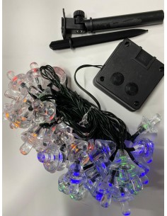Instalatie solara ciupercute mari, 50 led, multicolor