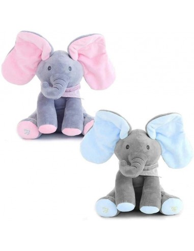 Elefant interactiv Peek-a-Boo din pluș ce vorbeste, canta si