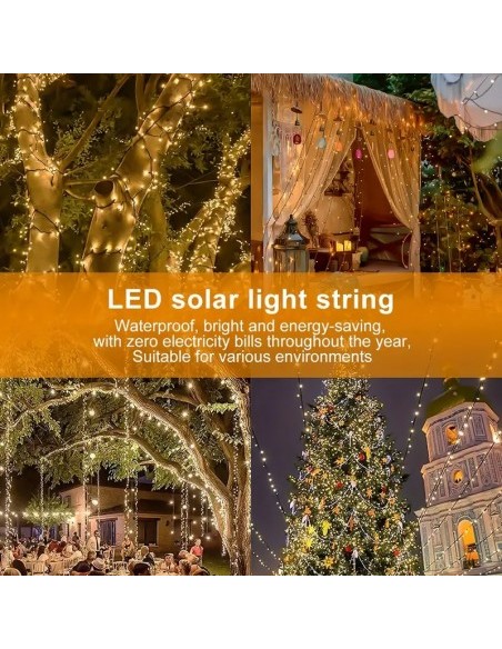 Instalatie solara 300 LED cu panou solar si controler, lungime