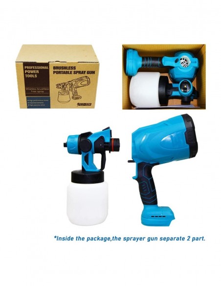 Pistol de vopsea cu 2 acumulatori SprayGun, incarcator