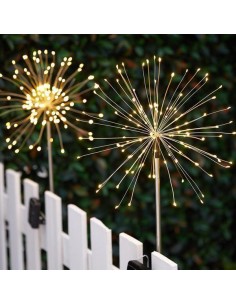 Set 2 x Lampa Solara Artificii cu Suport Metalic