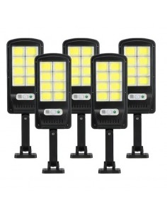Set 5 x Lampa solara 8 celule, cu incarcare solara, 100W, 160