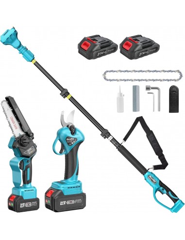 Set Foarfeca de Gradina și Mini Drujba 6 inch, 48V, 2