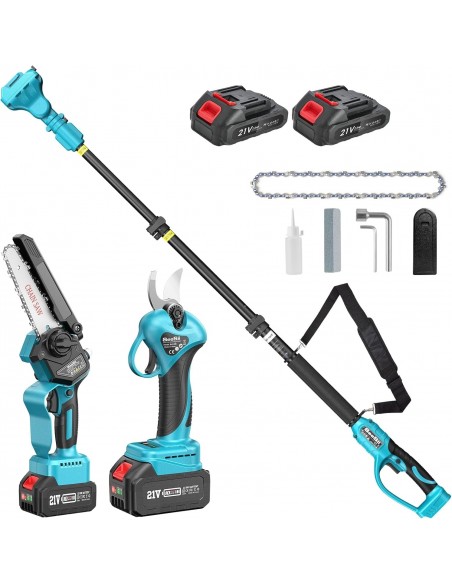 Set Foarfeca de Gradina și Mini Drujba 6 inch, 48V, 2