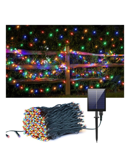 Instalatie 1000 LED cu panou solar mare, 100 M, Multicolor