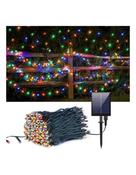 Instalatie 1000 LED cu panou solar mare, 100 M, Multicolor