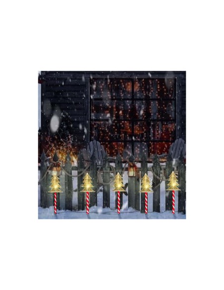 Set 5 x Acadele bradut de exterior cu incarcare solara