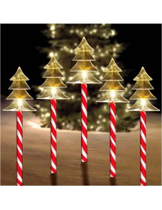 Set 5 x Acadele bradut de exterior cu incarcare solara