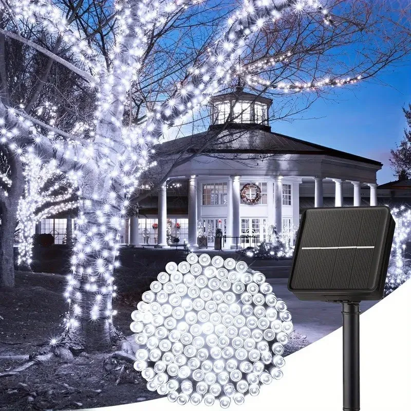 Instalatie 1000 LED cu panou solar mare, 100 M, pentru