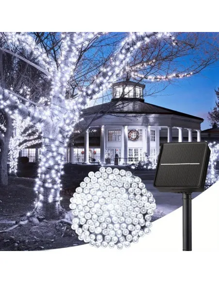 Instalatie 1000 LED cu panou solar mare, 100 M, pentru
