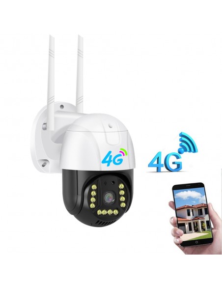Cameră Supraveghere 4G 360° DASGUT, 3 MP, 12 LED-uri, IP66, App