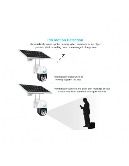Cameră de Supraveghere DASGUT 4G cu Panou Solar 7.5W