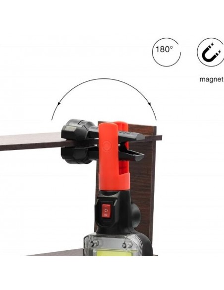 Lampa Magnetica Acumulatori, 20W, COB LED, USB-C, Carlig, USB