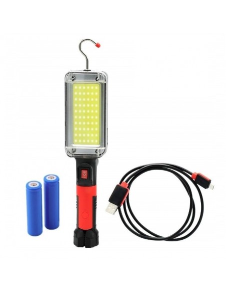 Lampa Magnetica Acumulatori, 20W, COB LED, USB-C, Carlig, USB